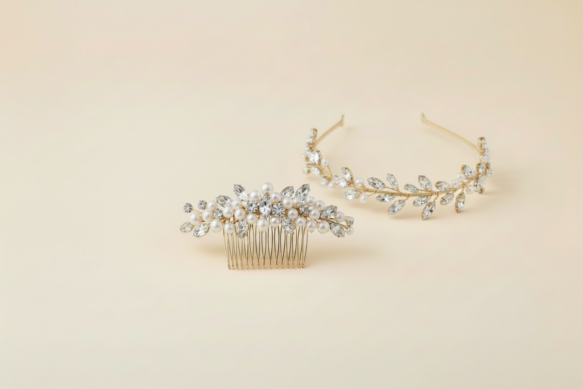 Bridal Hair Accessories — Comb & Tiara Only
