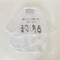 White tulle bride veil with hair comb and “Bride” lettering