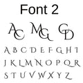 Font 2 monogram alphabet chart with uppercase and lowercase letter styles